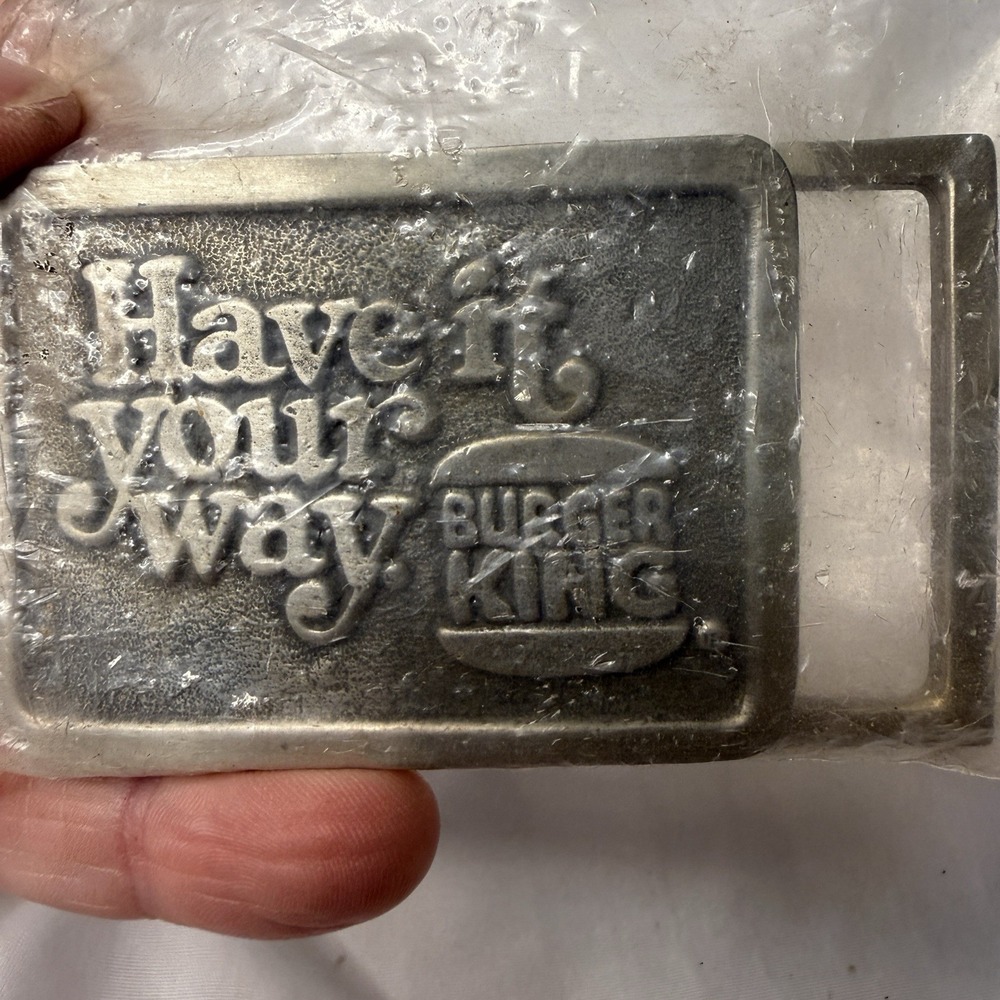 Vintage Have It Your Way Burger King Pewter Metal Belt Buckle Corporate Promo